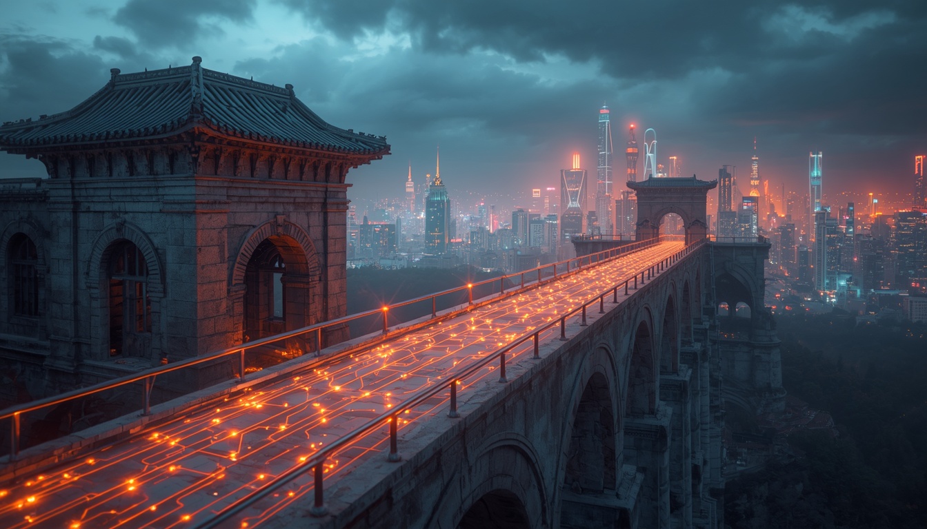 A digital bridge representing the transition from traditional finance to blockchain-based future.