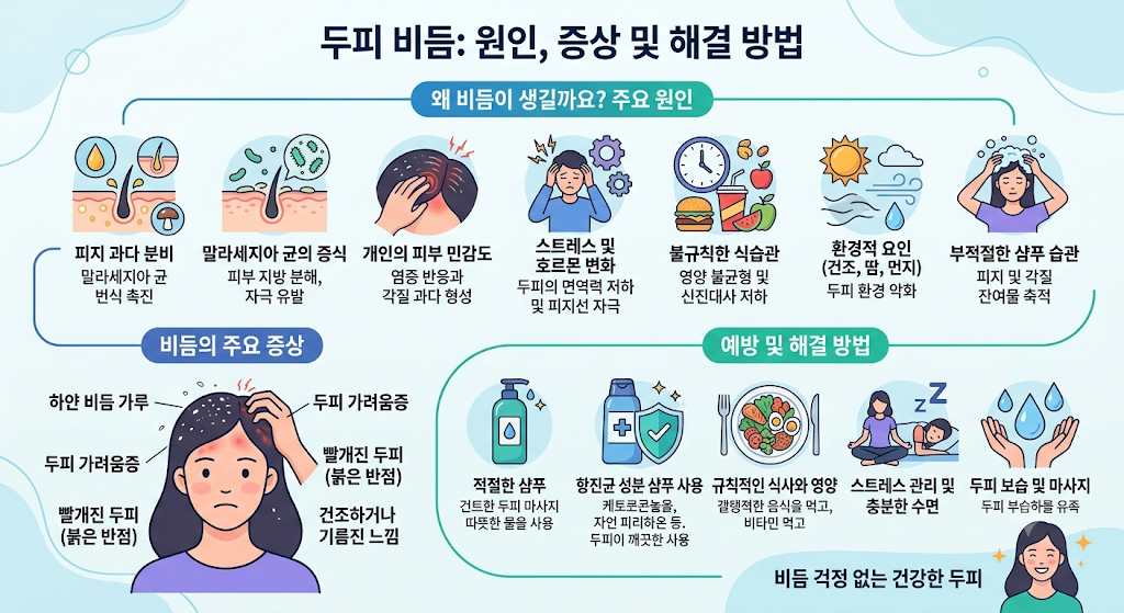 비듬: 원인, 증상 및 치료법