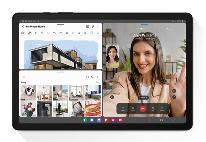 갤럭시탭A9+ 3개 화면 분활기능