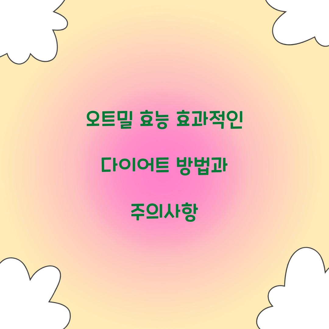 오트밀 효능