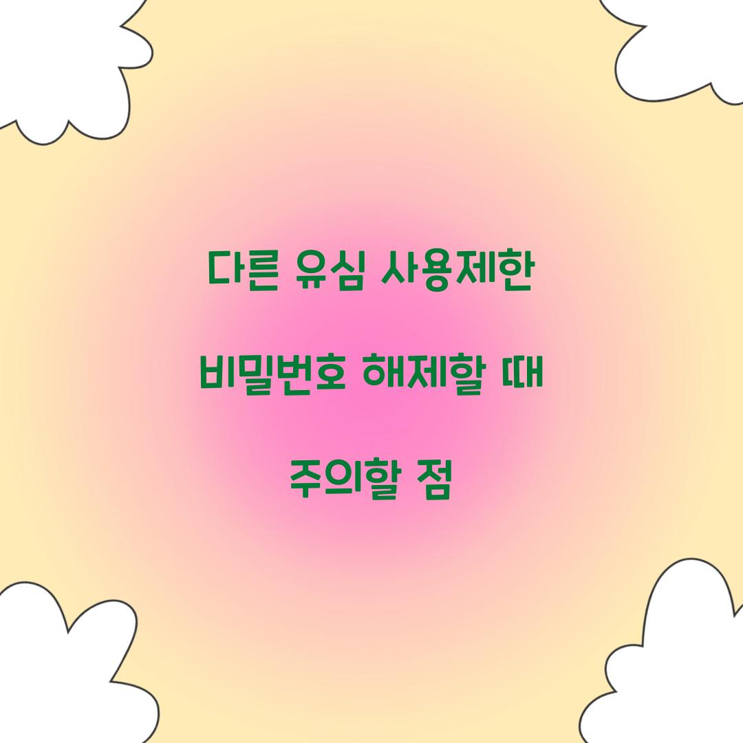 다른 유심 사용제한 비밀번호