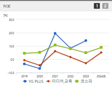 YG PLUS 주가 ROE