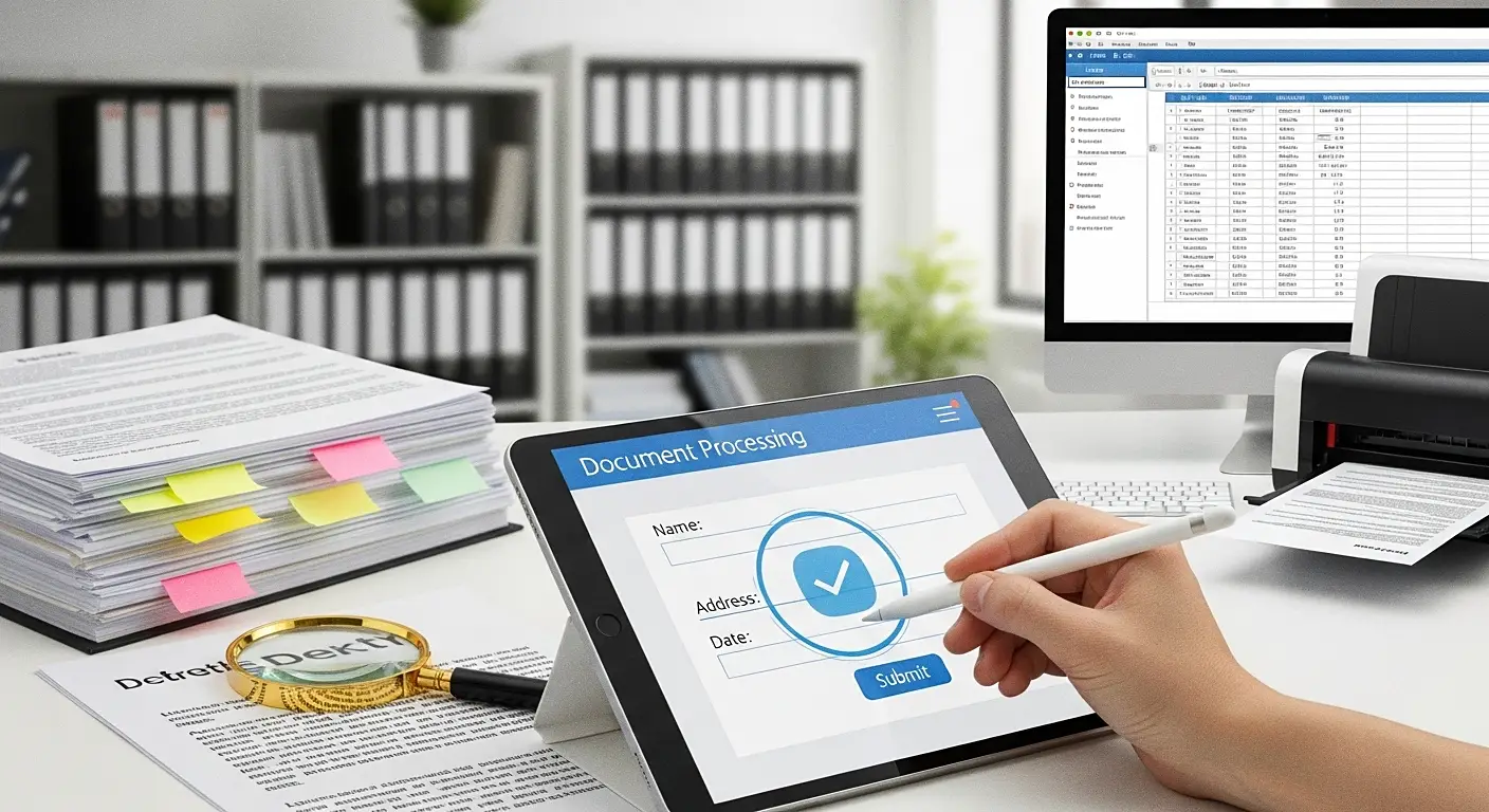 서류처리하는 이미지