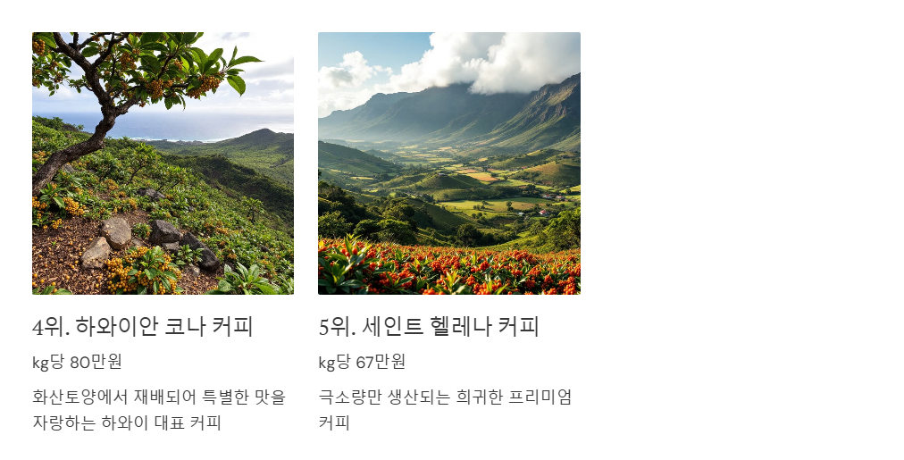 세계에서 가장 비싼 커피 TOP5