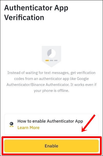 Enable 활성화 버튼을 가리키고있다