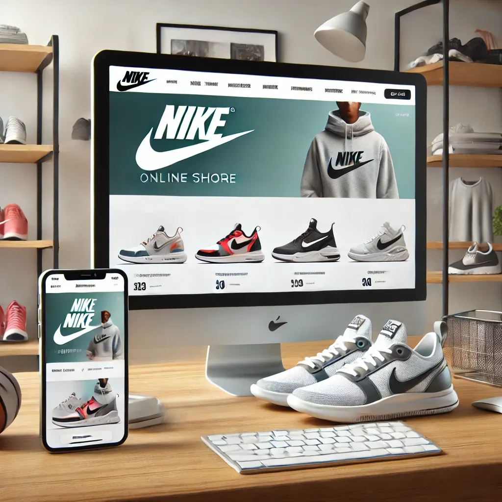나이키 온라인 스토어에서 운동화 제품 페이지가 표시된 화면