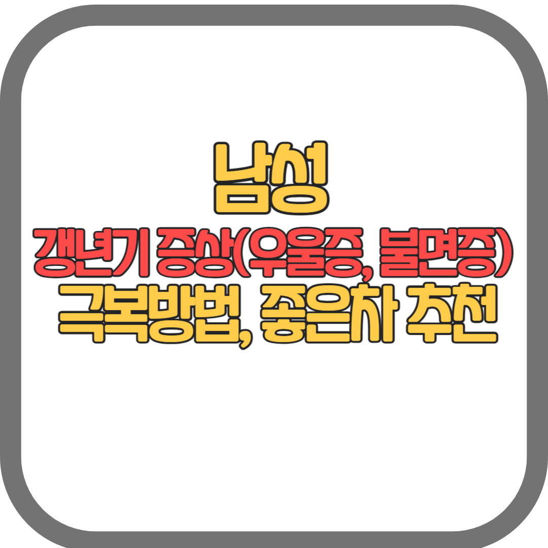 남성 갱년기 증상과 극복방법 및 좋은 차 추천 (우울증, 불면증)