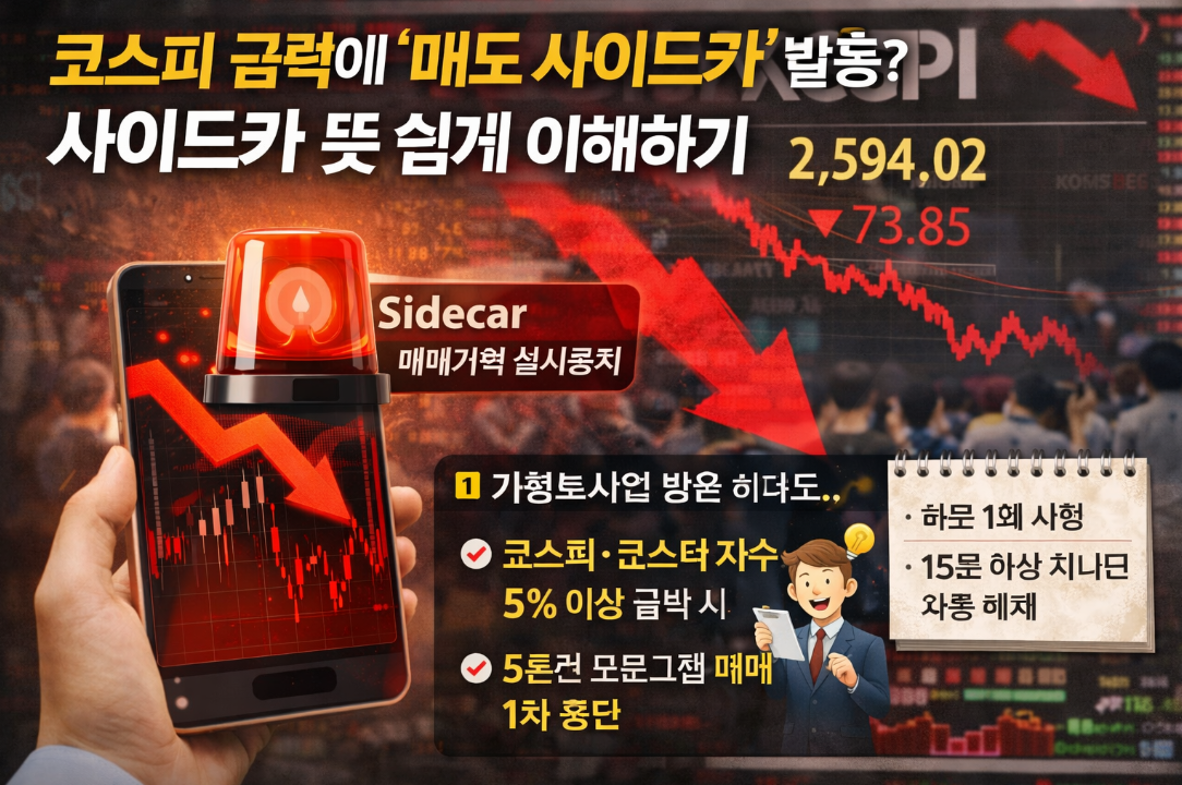 코스피 급등락에 매수 매도 사이드카 발동? 3분 완벽 이해