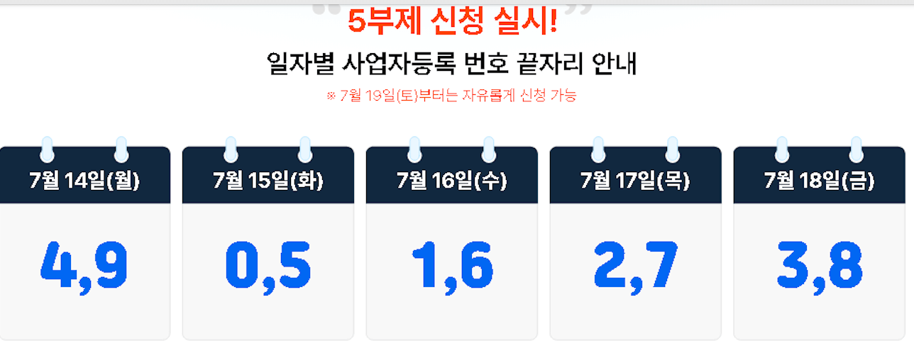 사업자 번호 끝자리 기준