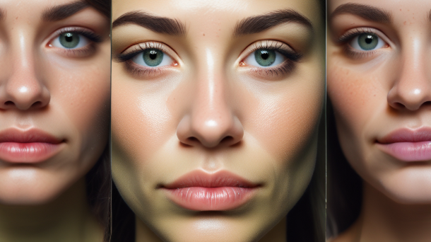 완벽한 화장을 한 모델 