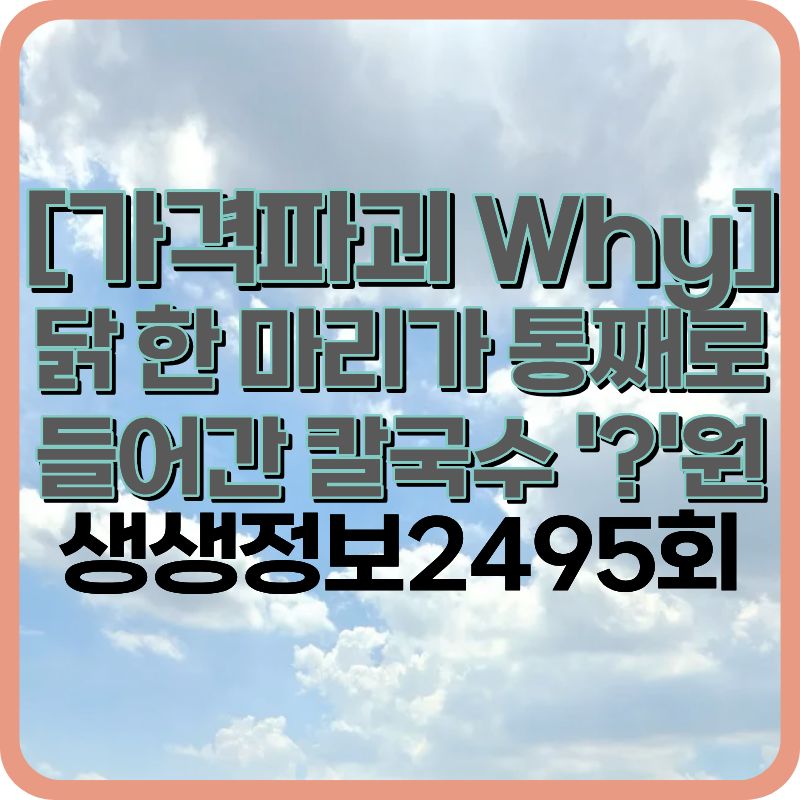 생생정보 2495회 닭한마리칼국수 인천 육해공생칼국수본점