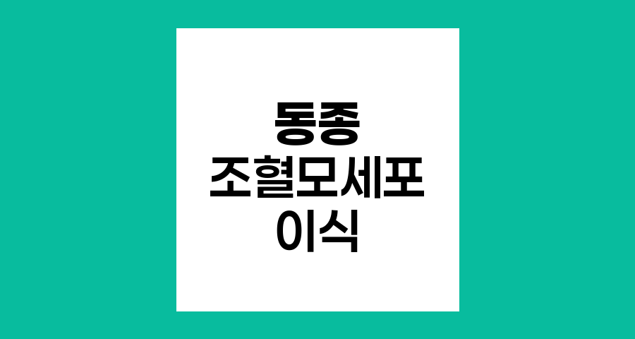 동종 조혈모세포이식 영향과 효과
