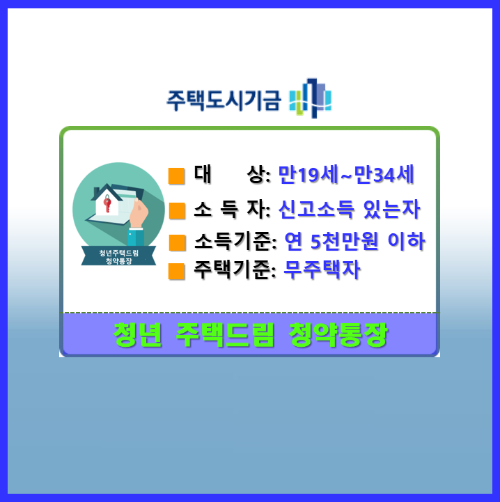 청년주택드림청약통장 가입요건