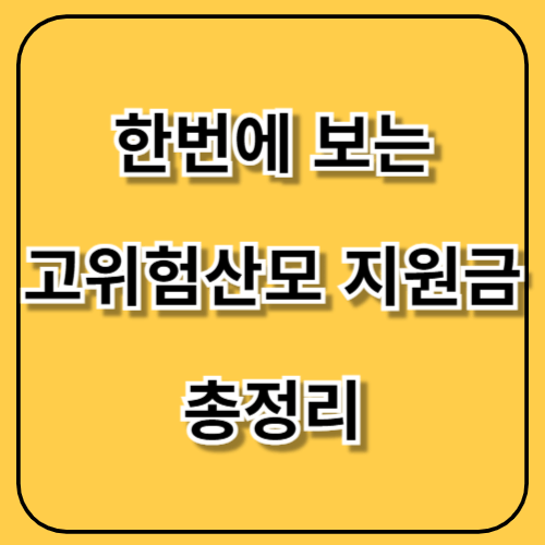 고위험산모 지원금 신청 놓치말고 받아가세요