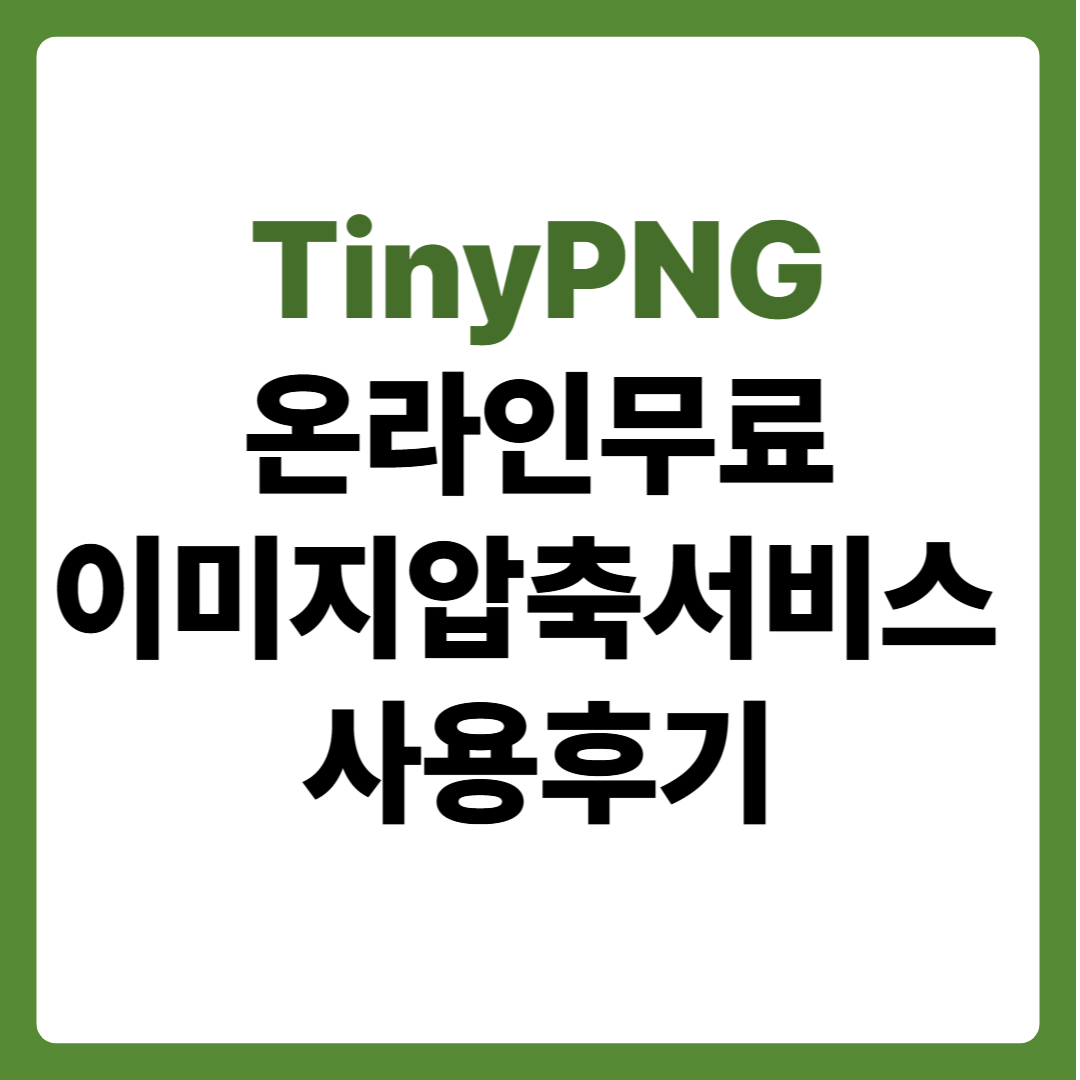 TinyPNG (Tinyfy) 이미지 압축 사용 후기