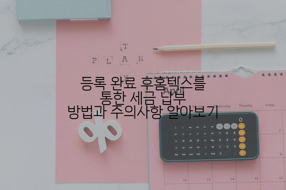 등록 완료 후홈텍스를 통한 세금 납부 방법과 주의사항 알아보기