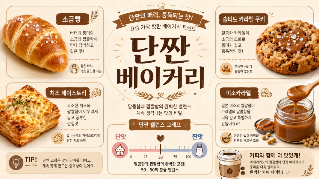 소금빵과 솔티드 카라멜, 치즈 페이스트리로 보는 단짠 베이커리 트렌드 인포그래픽