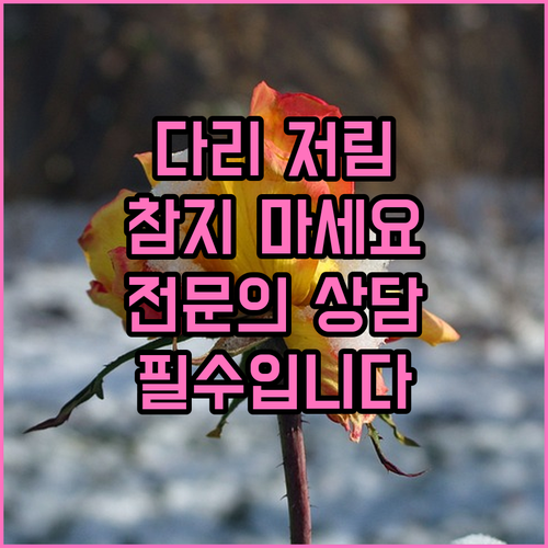 다리 저림, 참지 말고! 하지정맥류