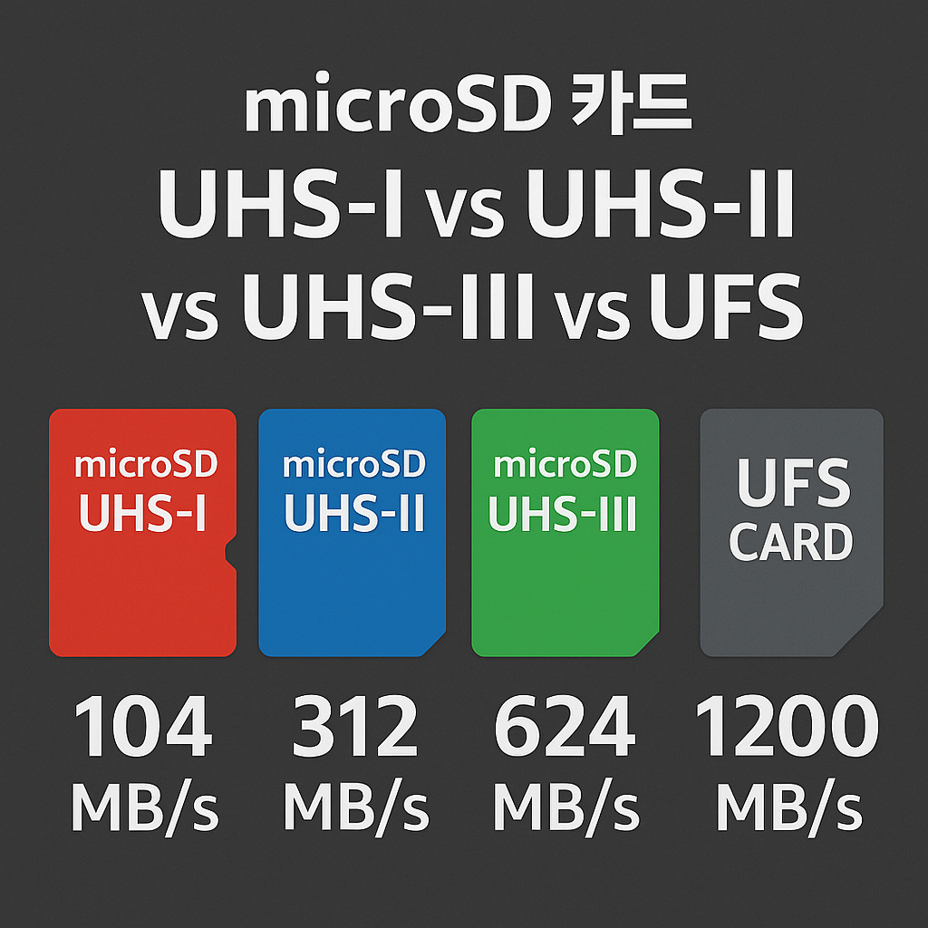 마이크로 SD카드 UHS-I, UHS-II, UHS-III, UFS