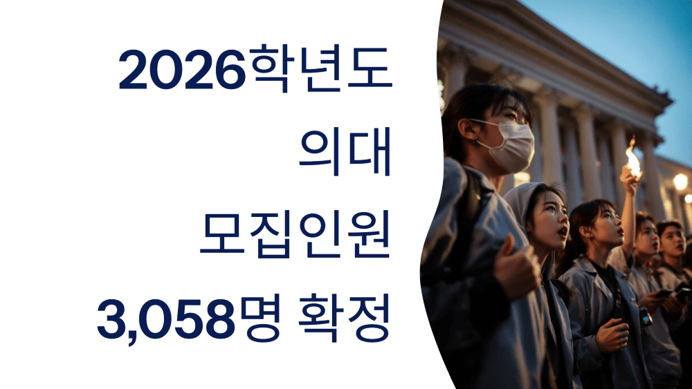 2026학년도 의대 모집인원 3,058명 확정! 정부, 증원 정책 철회