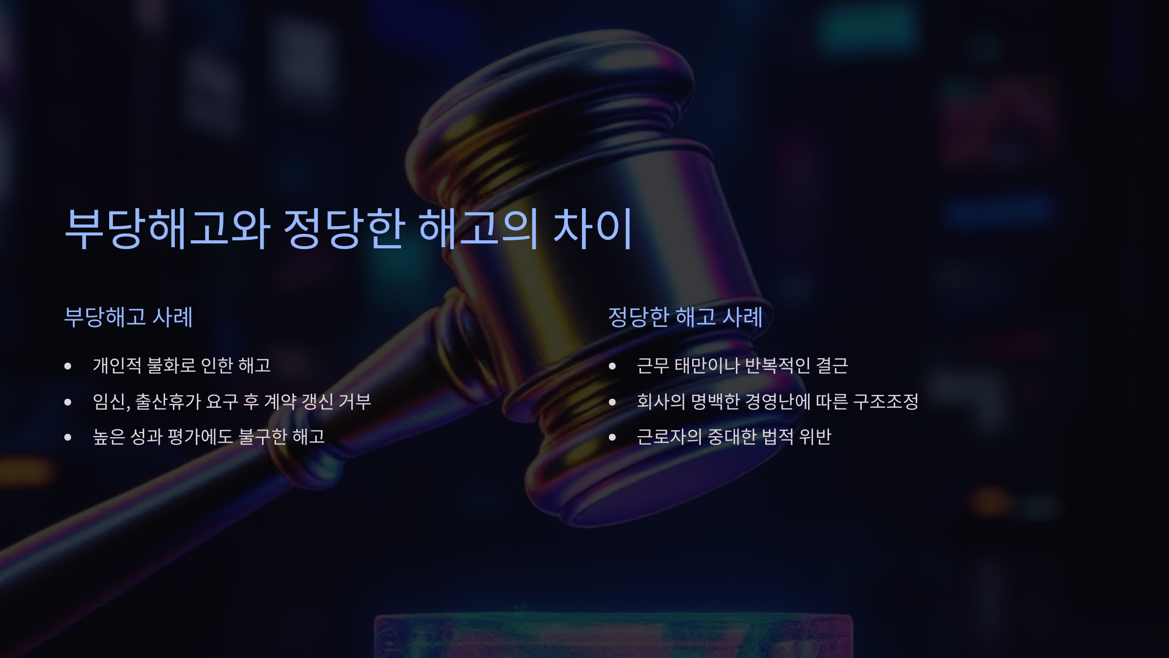 부당해고와 정당한 해고의 차이