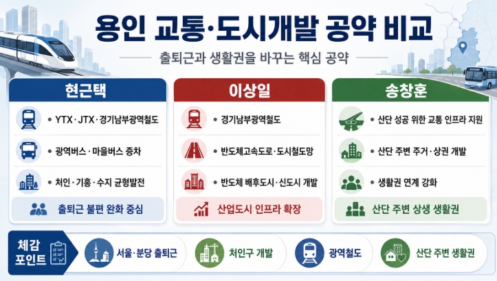 2026 용인시장 후보 공약 비교 현근택 이상일 송창훈 핵심정리