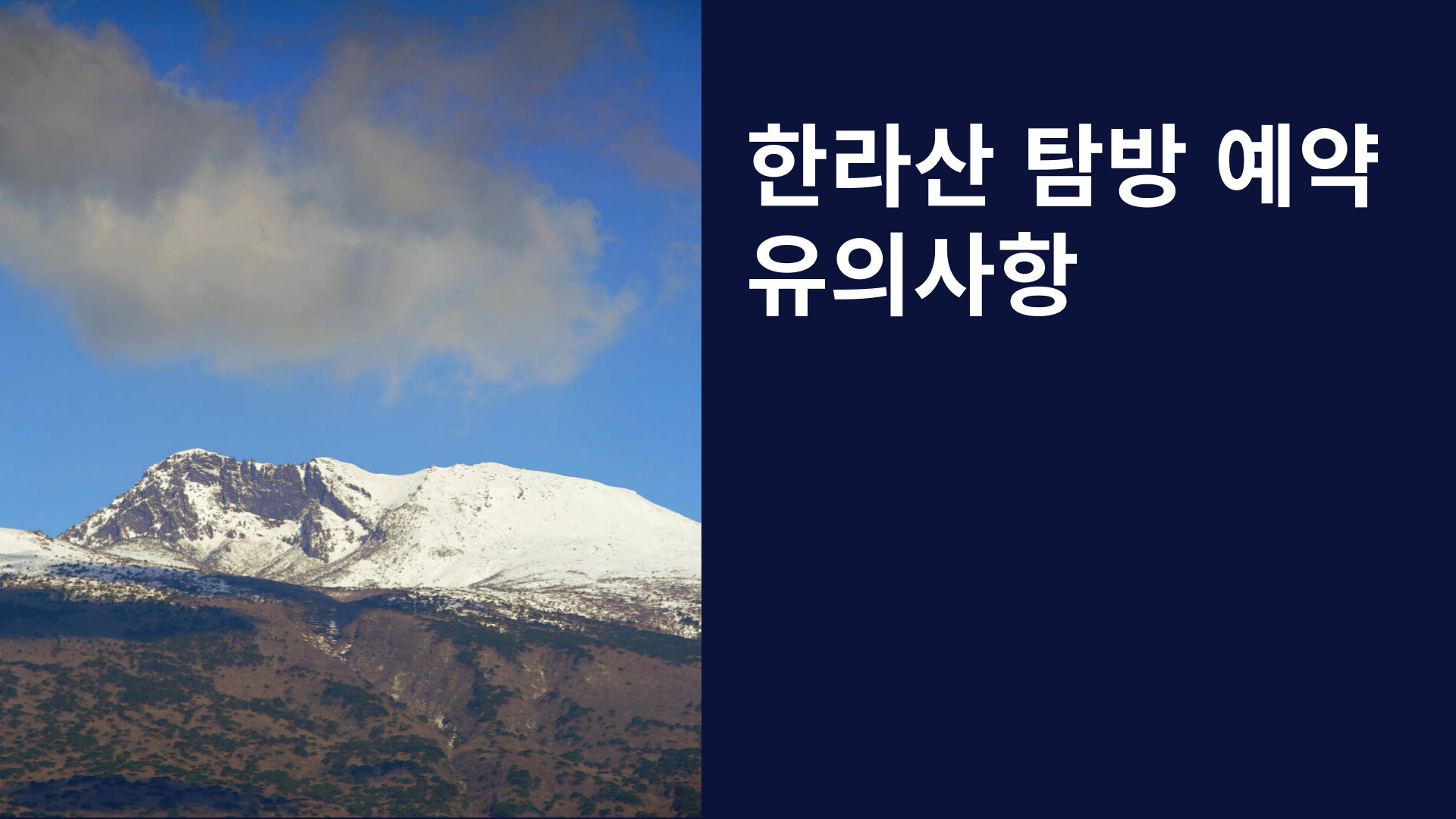 한라산 탐방로예약