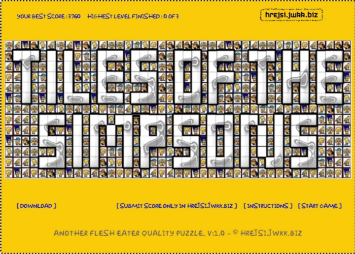 심슨타일-플래시게임-메인-화면