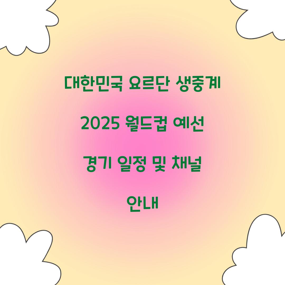 대한민국 요르단 생중계