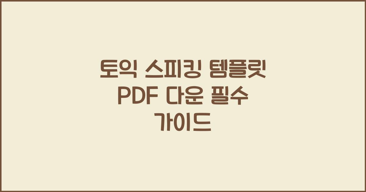 토익 스피킹 템플릿 pdf 다운