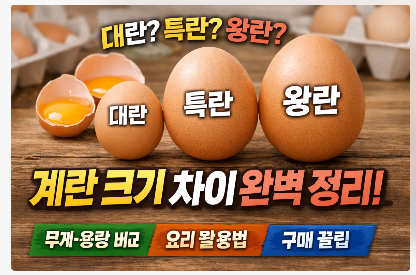 계란 크기 구별 방법