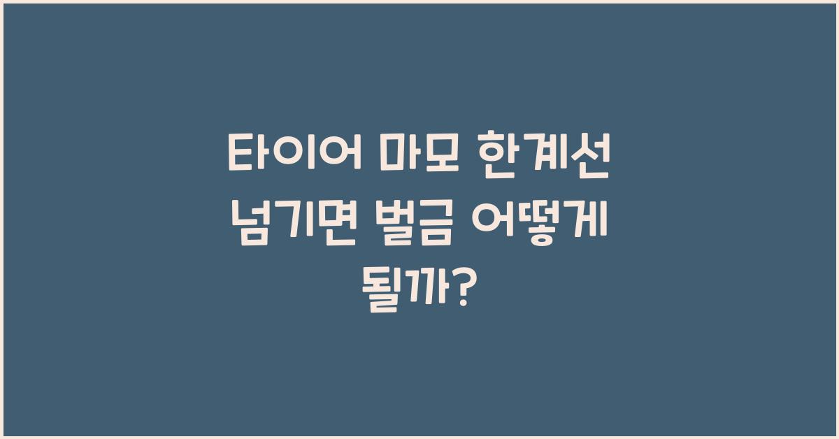 타이어 마모 한계선 넘기면 벌금 나온다고?