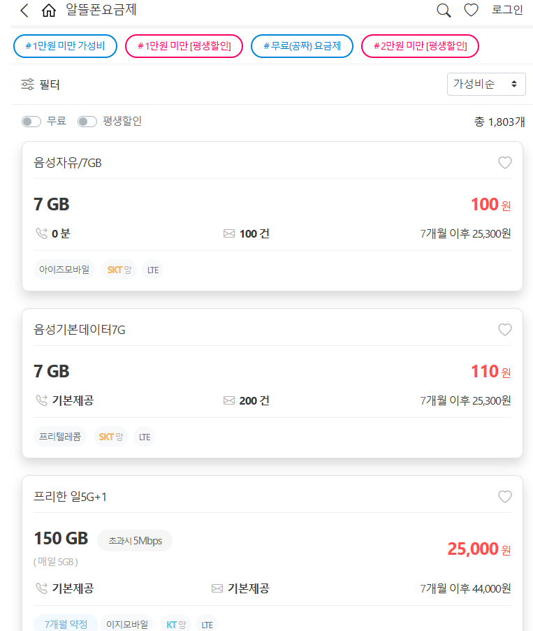 알뜰폰 요금제 월 100원 가입방법