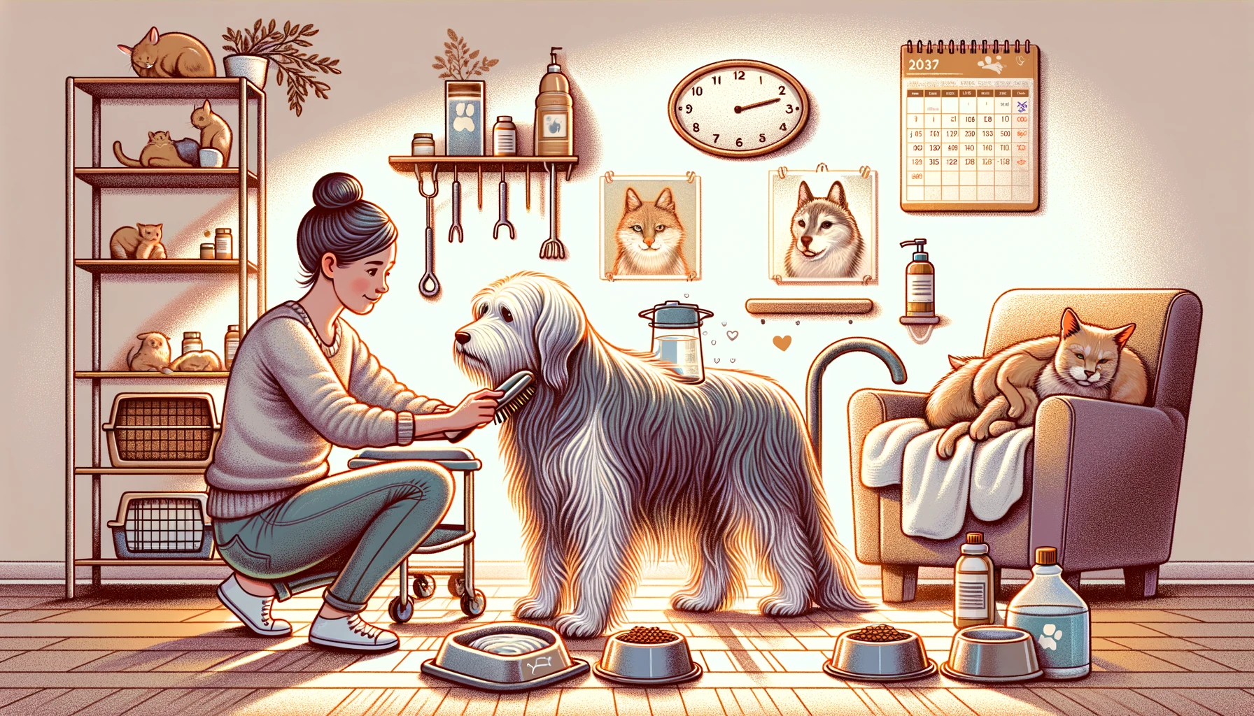 노령 애완동물에게 필요한 사랑과 관심