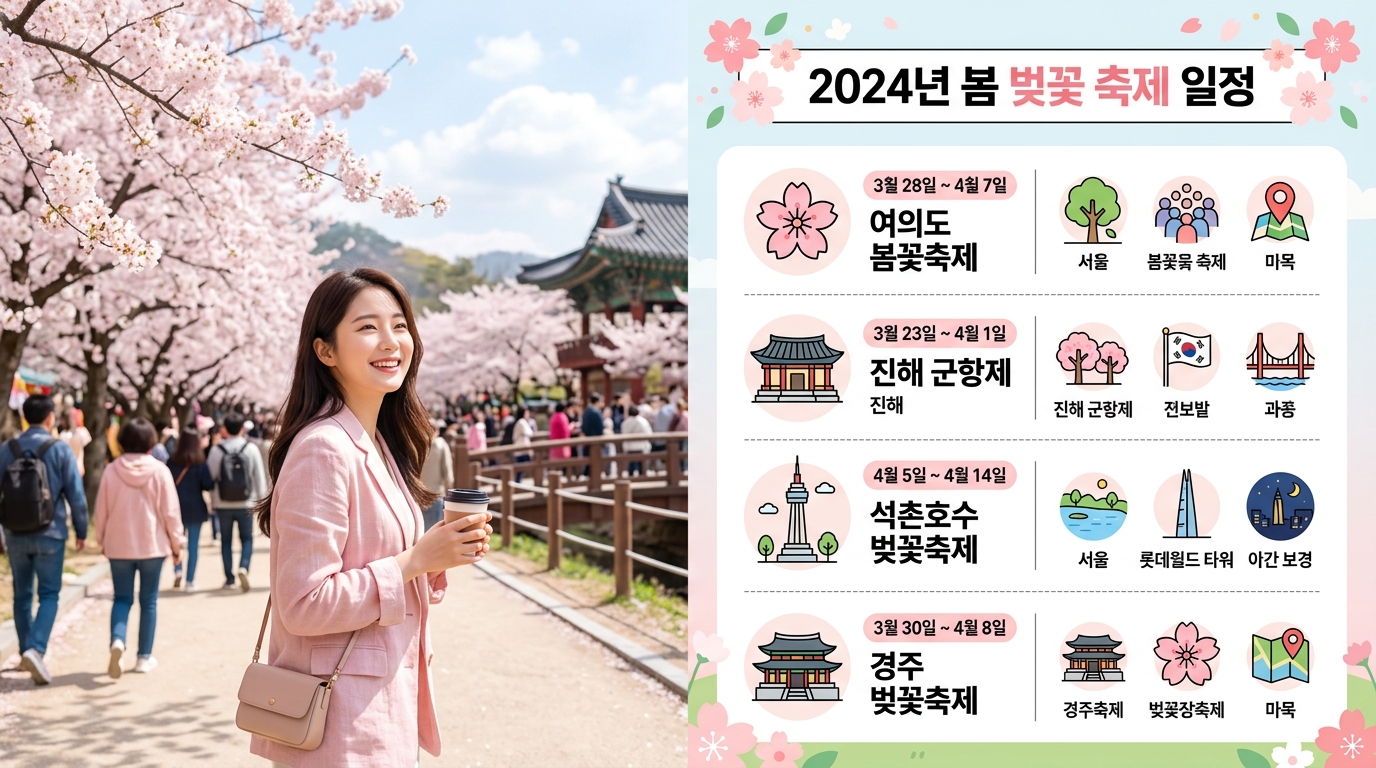 봄의 정취를 만끽할 수 있는 4월 전국 벚꽃 축제 일정 정리