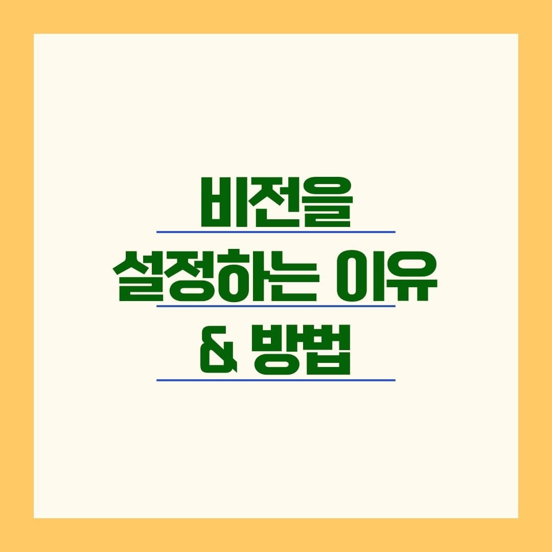 비전 설정 목표 설정