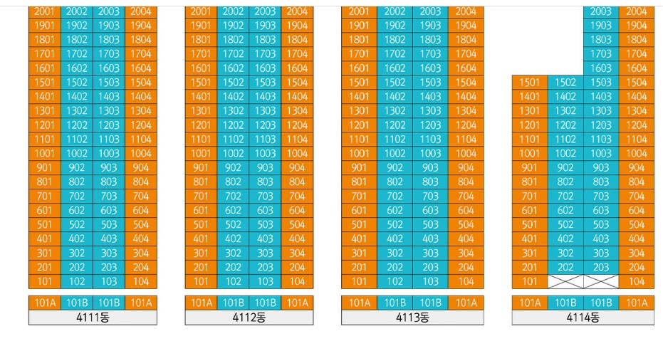 화성 동탄2 제일풍경채 퍼스티어 동호수배치도