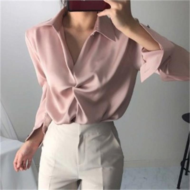 슈슈 드레이프 여성블라우스 셔츠 여자오피스룩