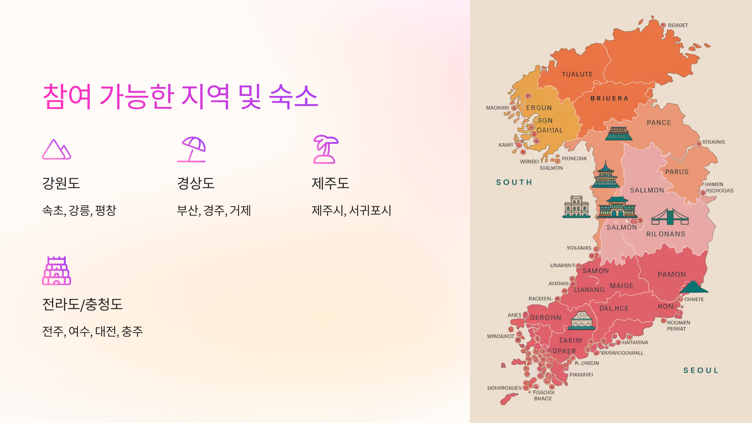 📍 참여 가능한 지역 및 숙소