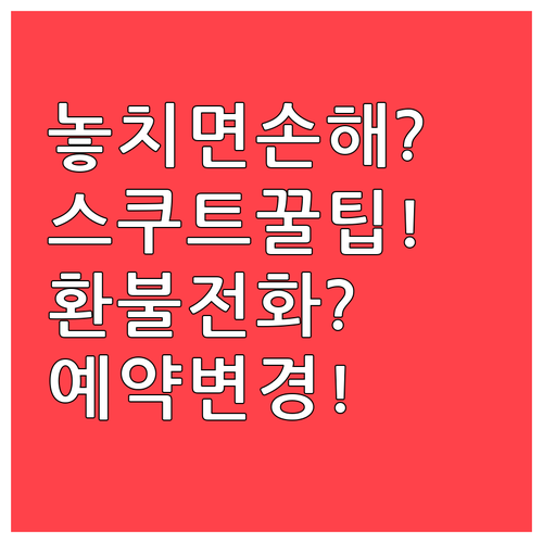 스쿠트항공 예약 변경 및 환불 전화 ..