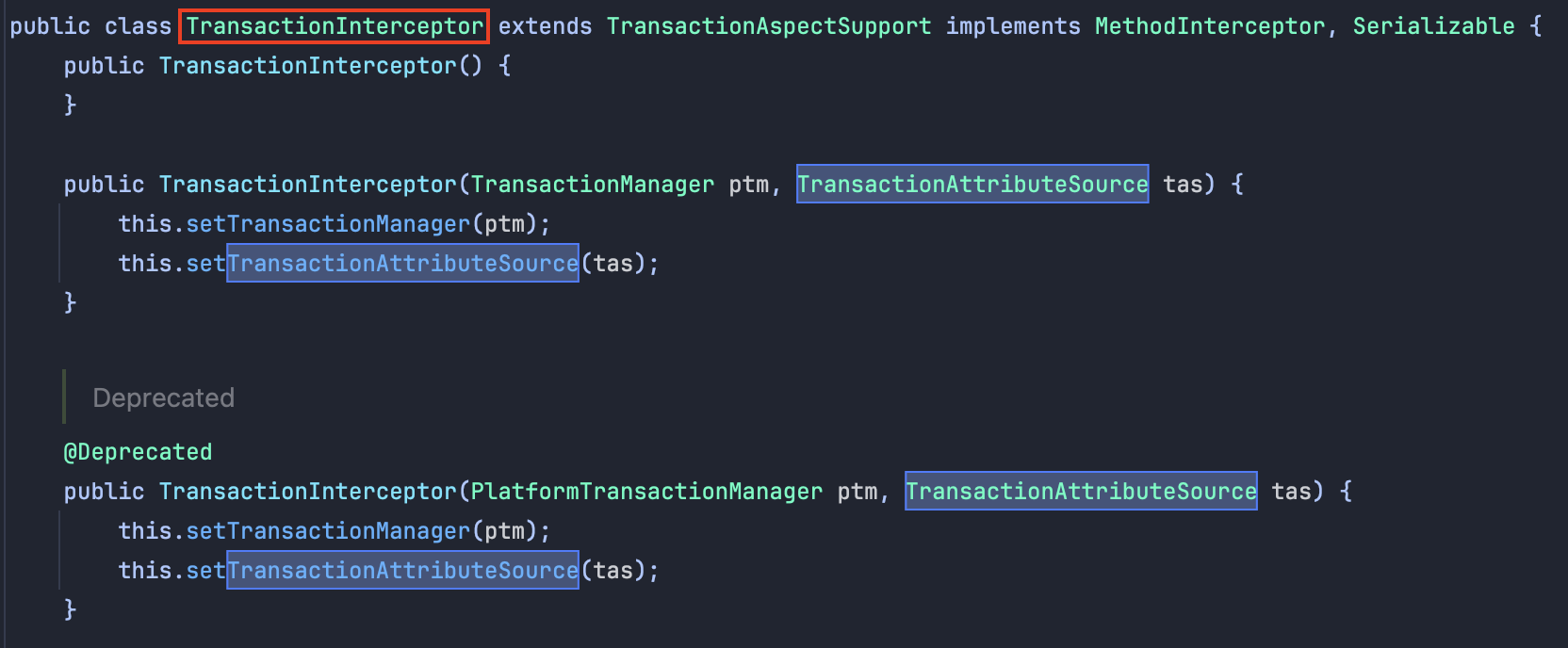 TransactionalInterceptor 코드