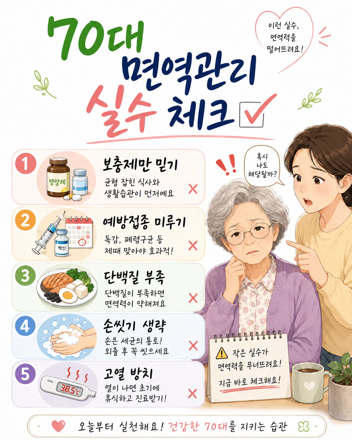 70대 면역관리 실수 체크