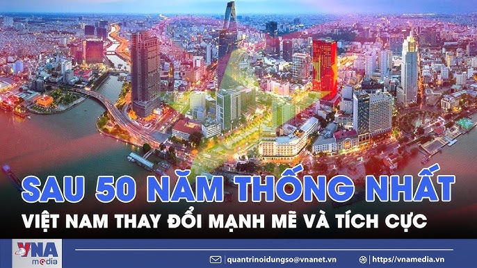 베트남의 통일 50주년 관련 뉴스 화면