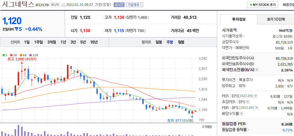 시그네틱스 차트