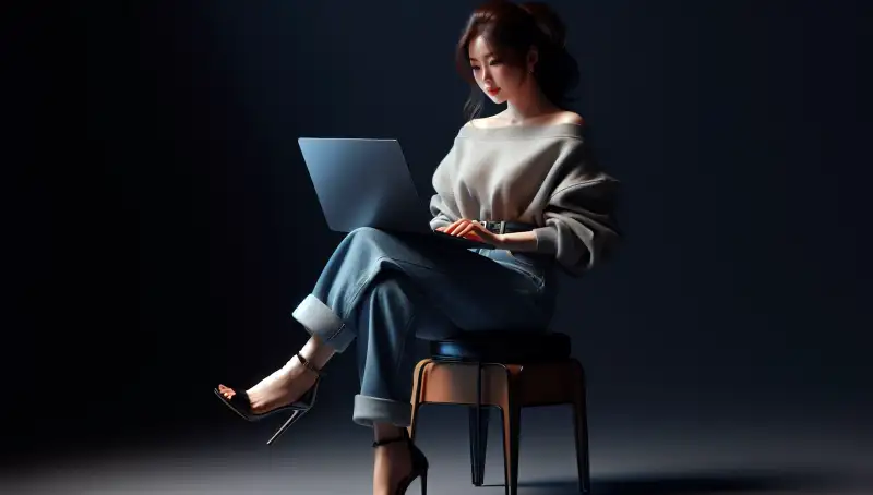 노트북으로-티스토리-블로그-목차-만드는-여성의-모습