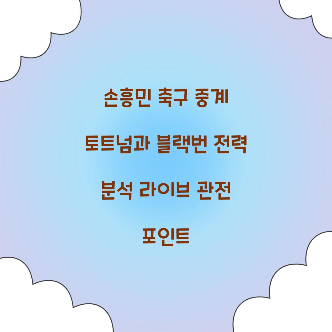 손흥민 축구 중계