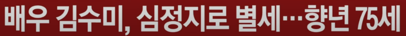 배우 김수미 별세 '일용 엄니' 사망 향년 75세