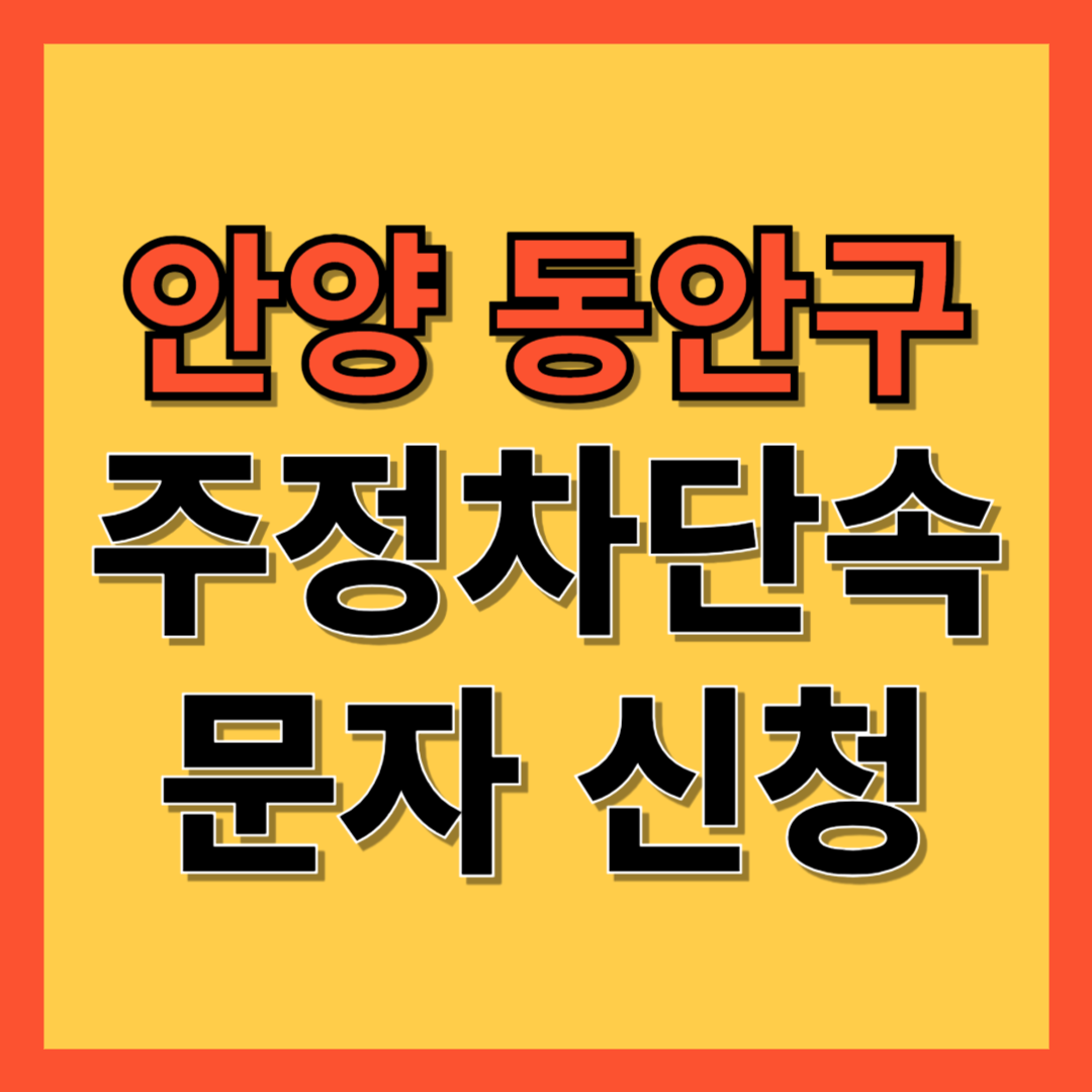 안양시 동안구 주정차 단속 알림 서비스 신청 방법 ❘ 주차단속 문자알림서비스