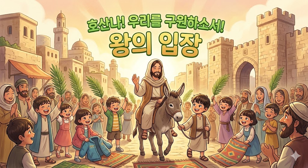종려주일 "겸손한 왕이 오셨다! 나귀 타고 뚜벅뚜벅" / 마태복음 21:1-11 / 가스펠웨이브 어린이설교