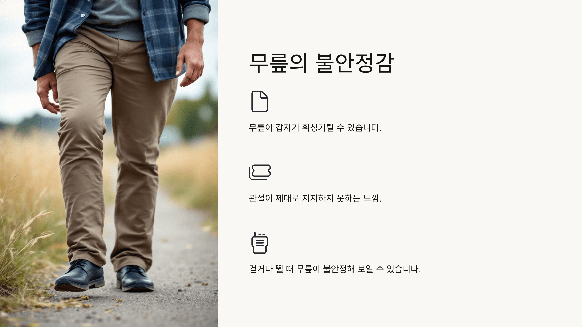 무릎 연골과 관련된 사진입니다.